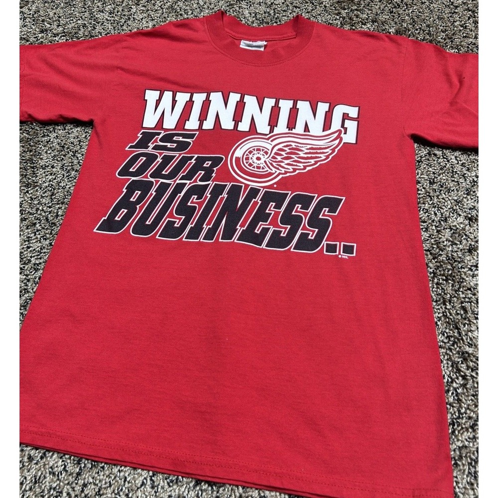 Detroit‎ Red Wings Shirt Red NHL Hockey Winning Business 90s Y2K - Men's Medium